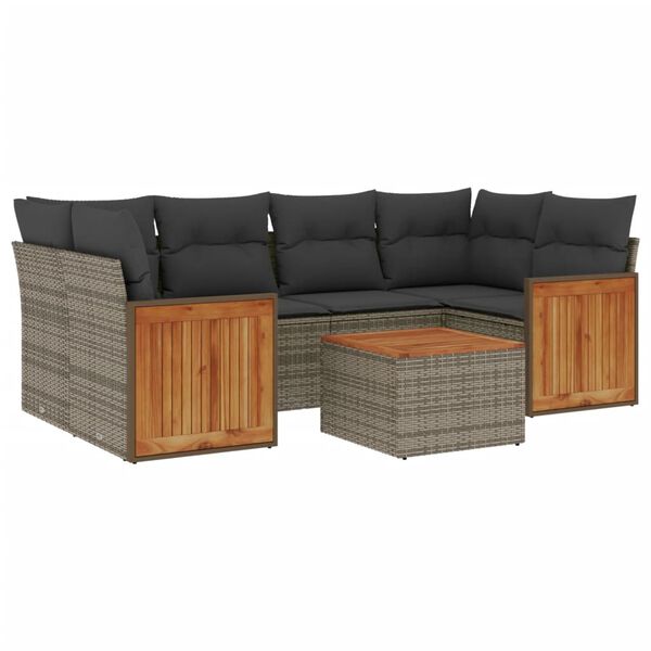 vidaXL Garden Sofa Set Grey, Dark Grey
