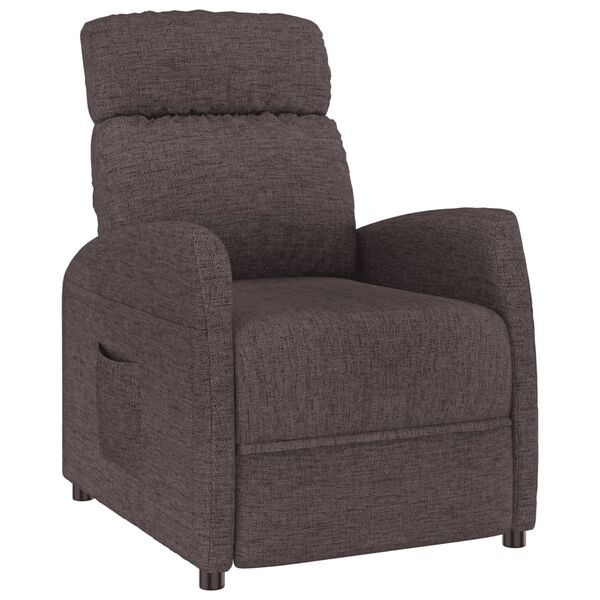 vidaXL Recliner Chair Dark Brown Fabric