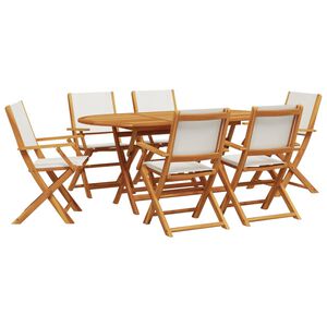 vidaXL Garden Dining Set Cream White