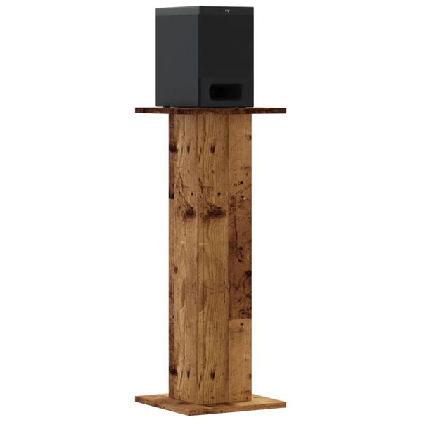vidaXL Speaker Stands 2 pcs Old Wood 11.8x11.8x31.5" Engineered Wood