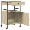 vidaXL Kitchen Trolley Sonoma Oak 22"x16.9"x35.2" Engineered Wood