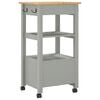 vidaXL Kitchen Trolley MONZA 18.9"x15.7"x34.8" Solid Wood Pine