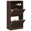 vidaXL Shoe Cabinet Brown Oak Engineered Wood Compact Shoe Cabinet