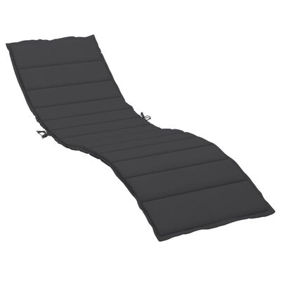 vidaXL Sun Lounger Cushion Black 78.7"x23.6"x1.2" Oxford Fabric