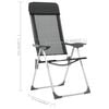 vidaXL Folding Camping Chairs 4 pcs Black Aluminum