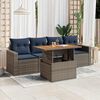 vidaXL 5 Piece Patio Sofa Set with Cushions Gray Poly Rattan
