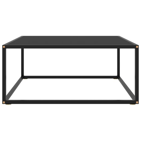 vidaXL Coffee Table Black Tempered glass, powder-coated steel