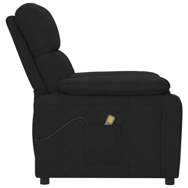 vidaXL Massage Chair Black 100% polyester, metal, solid wood, plywood