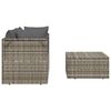 vidaXL Garden Lounge Set Grey PE Rattan, PVC, Polyester, Powder-Coated Steel