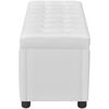 vidaXL Storage Ottoman White PVC, Cotton, Polyester, Wood