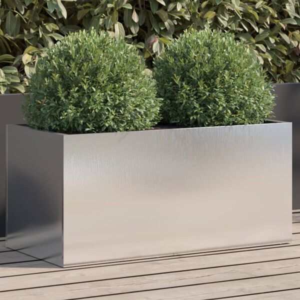 vidaXL Planter Silver Stainless Steel Medium Durable Planter