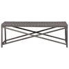 vidaXL Bench Grey PE Rattan, Powder-Coated Steel 47.2 in Tough Bench