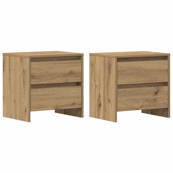 vidaXL Bedside Cabinet 2 pcs Artisan Oak 17.72 x 13.39 x 17.52 in