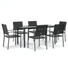 vidaXL 7 Piece Patio Dining Set Poly Rattan and Steel