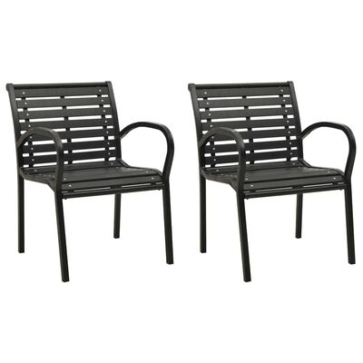 vidaXL Patio Chairs 2 pcs Steel and WPC Black