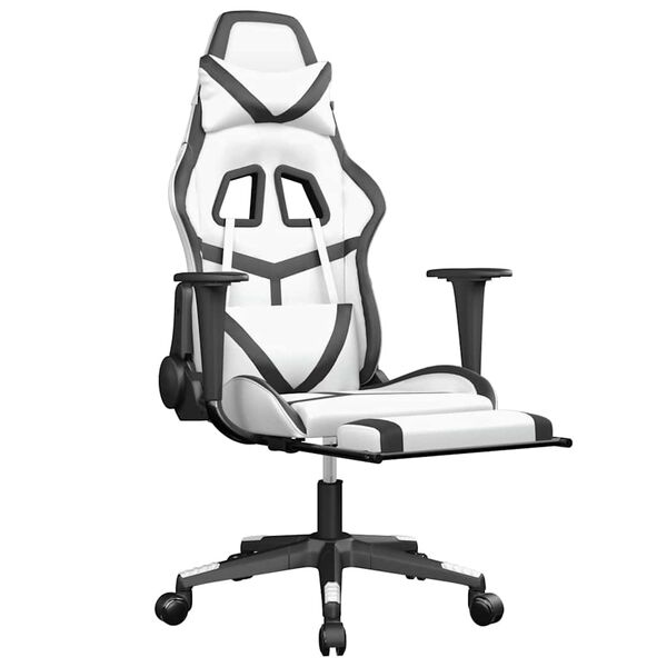vidaXL Gaming Chair White and Black