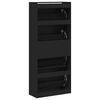 vidaXL Shoe Cabinet Black Engineered wood Tall Shoe Cabinet