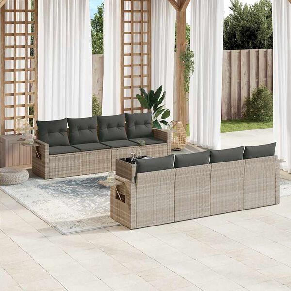 vidaXL Garden Sofa Set Light grey, Dark grey