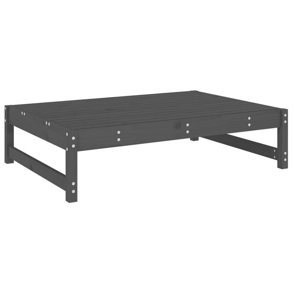 vidaXL Garden Footstool Grey Solid pine wood Large Modular