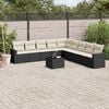 vidaXL Garden Sofa Set Black and Cream White