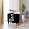 vidaXL Side Table High gloss black Chipboard Standard Rollable