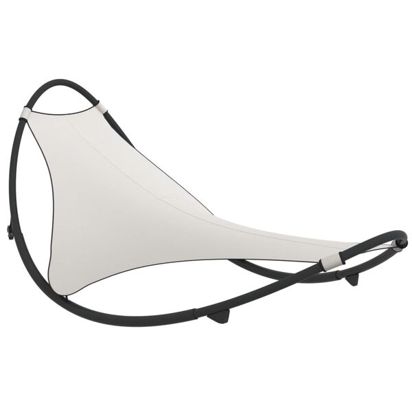 vidaXL Rocking Sun Lounger Cream Steel, Textilene Standard