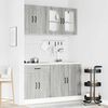vidaXL Kitchen Cabinet Set Grey Sonoma Engineered Wood and Glass Standard