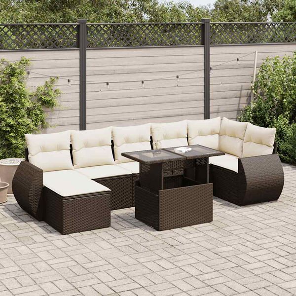 vidaXL Garden Sofa Set Brown