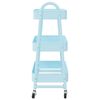 vidaXL Storage Trolley 3-Tier Blue 16.5x16.3x30.3" Steel