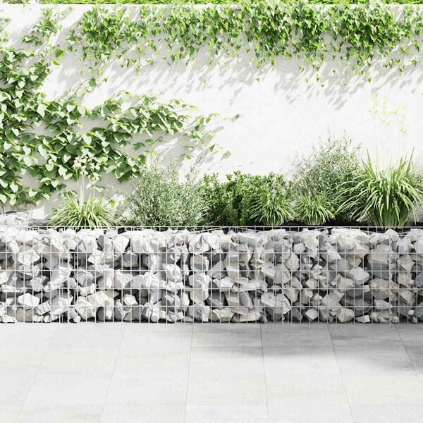 vidaXL Gabion Wall Galvanized Steel 248"x11.8"x19.7"