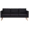 vidaXL Sofa Black Wooden frame and polyester fabric 3-Seater