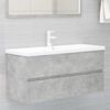 vidaXL Sink Cabinet Concrete Grey Engineered Wood 39.4 x 15.2 x 17.7 in