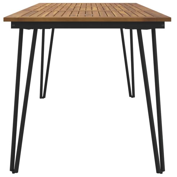vidaXL Garden Table Acacia Wood Brown Solid Acacia Wood, Powder-Coated Metal