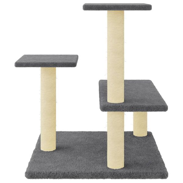 vidaXL Cat Tree Dark Grey Engineered wood, Plush, Sisal Medium Cat Tree
