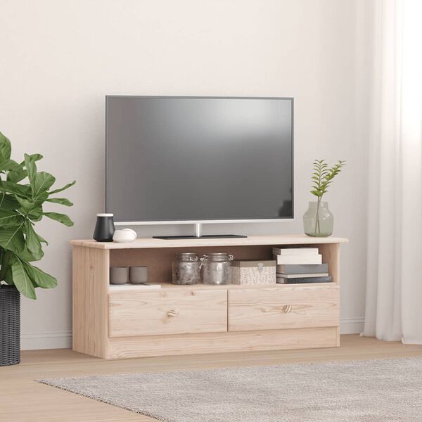 vidaXL TV Cabinet Natural Solid pine wood (untreated) Medium TV Cabinet