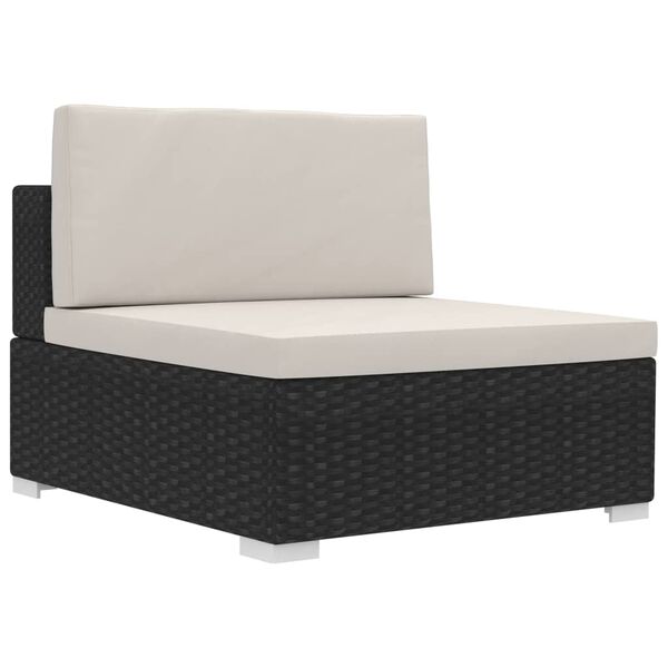 vidaXL Patio Sofa Set Set of 4 Black, Cream White