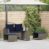 vidaXL 5 Piece Patio Sofa Set with Cushions Stackable Gray Poly Rattan