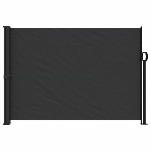 vidaXL Retractable Side Awning Black Polyester with PU coating Large