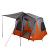 vidaXL Camping Tent Cabin 5-Person Grey and Orange Waterproof