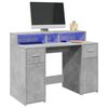 vidaXL Desk Concrete gray Engineered wood Medium Desk Rectangular