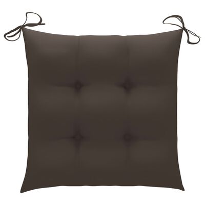 vidaXL Batavia Chairs 2 pcs with Taupe Cushions Solid Teak Wood