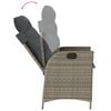 vidaXL Garden Dining Set Grey PE rattan Medium Adjustable Armrests