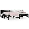 vidaXL Day Bed Black Solid pine wood Double