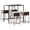 vidaXL Garden Bar Set Brown PE rattan, powder-coated steel, tempered glass