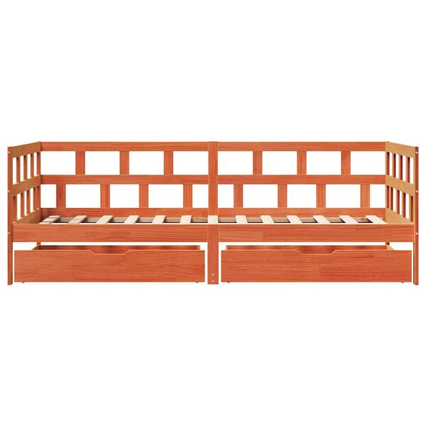 vidaXL Daybed Wax Brown Solid Pine Wood 35.4 x 78.7 in Daybed