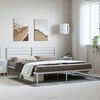 vidaXL Bed Frame White Powder-Coated Steel Full Bed Frame Rectangular