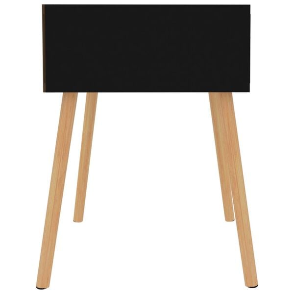 vidaXL Bedside Cabinet Set of 2 High gloss black Engineered wood