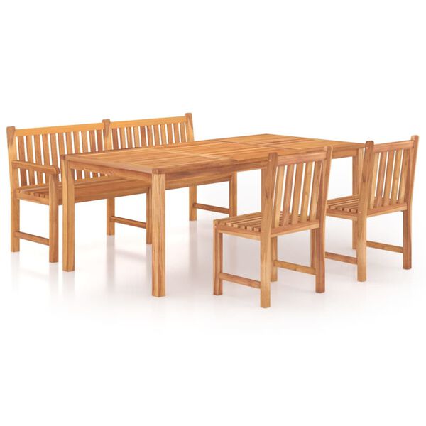 vidaXL Garden Dining Set Natural teak Solid teak wood Large Durable