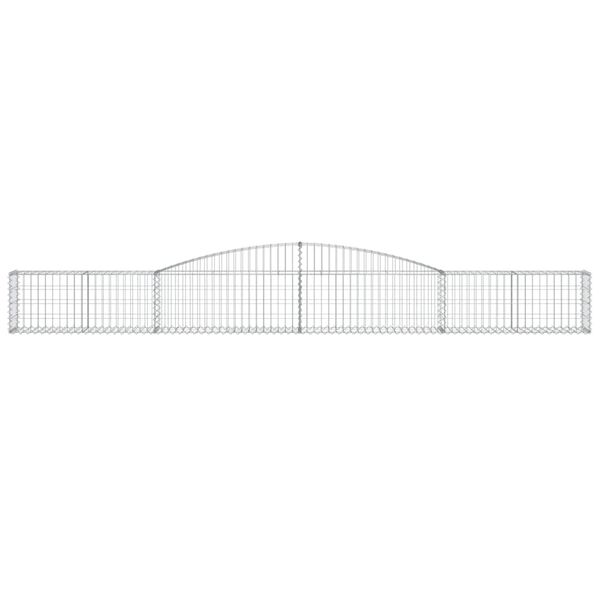 vidaXL Arched Gabion Baskets 15 pcs 157.5x11.8x40/60" Galvanised Iron