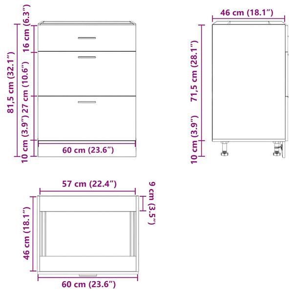 VidaXL White Kitchen Base Cabinet – 31.5” X 18.1” X 32.1”, Engineered Wood, 2 Doors, Adjustable Feet